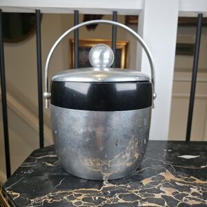 Kromex MCM Ice Bucket Mid Century Modern Aluminum Barware